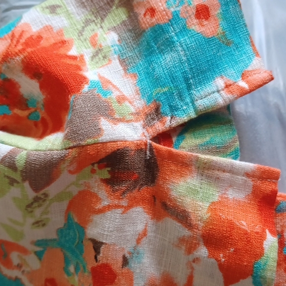 Women’s Size 1X Cotton/Linen Blend Floral Blazer Top - Picture 8 of 8